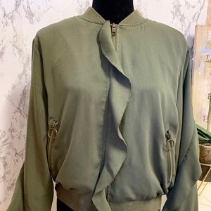 Who What Wear Olive Green bomber jacket